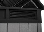 Keter Cortina Mega Ft All-Weather Outdoor Resin Horizontal Storage Shed for Outdoor Yard and Garbage Bin Storage with Lockable Doors, Graphite