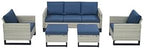 HUMMUH 5 Piece Patio Furniture All Weather Wicker Outdoor Sectional Sofa,High Back Patio Chairs,Coffee Table and Ottomans Set for Porch,Garden,Backyard