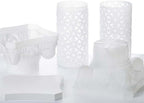 Efavormart 4 Pack 41" Tall White PVC Height Adjustable Artistic Roman Wedding Inspired Pedestal Column Plant Stand