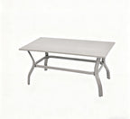 Aluminum Outdoor Patio Coffee Table for for Deck, and Poolside (Grey, All-Aluminum)