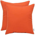 RSH DECOR: Sunbrella Square Throw Pillows Set of 2 | 24" x 24" | Water and Fade-Resistant Performance Fabric | Outdoor Pillow Covers with Down-Alternative Inserts | Canvas Melon