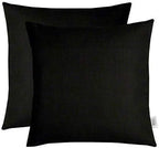 RSH DECOR: Sunbrella Square Throw Pillows Set of 2 | 24" x 24" | Water and Fade-Resistant Performance Fabric | Outdoor Pillow Covers with Down-Alternative Inserts | Made in USA (Canvas Black)