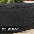 Patiolife 100 Gallon Resin Deck Box with Cushion, Large Outdoor Storage Box for Garden Tools, Pool Supplies, Waterproof and Lockable, Black