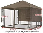 APEX GARDEN Symphony II 10 Ft. x 10 Ft. Gazebo w/Net/Privacy Curtain/Planter Holders