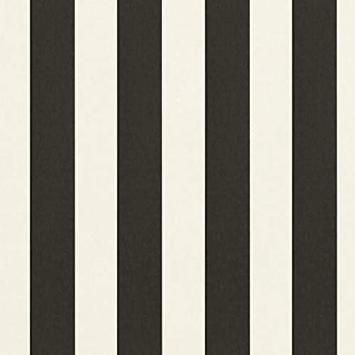 RSH DECOR Deep Seating Cushion with Pillow Back | 22” x 25” x 5" Seat | Water and Fade-Resistant Spun Fabric | Made in USA | Outdoor Chair Cushion Set for Patio Furniture (Black & White Stripe)