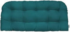 RSH DECOR: Sunbrella Tufted Wicker Loveseat Cushion | 44" x 22" | Outdoor Settee Cushion for Patio Furniture | Crafted with Sunbrella Performance Fabric| Spectrum Peacock