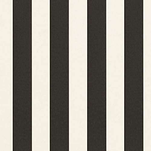 RSH DECOR Deep Seating Cushion with Pillow Back | 23” x 25” x 5" Seat | Water and Fade-Resistant Spun Fabric | Made in USA | Outdoor Chair Cushion Set for Patio Furniture (Black & White Stripe)
