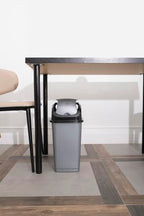 Superio Trash Can for Dorm Room with Lid 4.5 Gallon Plastic Garbage Can with Swing Top Lid, Medium Slim Waste Bin with Cover for Home, Kitchen, Office, Bedroom, Bathroom, College- 18 Qt (Dark Grey 2)