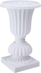 Efavormart 2 Pack - 20" PVC Urn Planter, Floral Pedestal Flower Pot White Plant Stand for Wedding, Party, Event, Home, Stage, Garden, Balcony Decoration