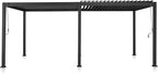 Mirador 111S Round Louvered Pergola Gazebo, 10Ft x 20Ft, Full Aluminum Frame, Adjustable Roof, Outdoor, Durable, Charcoal