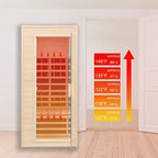 1 Person Infrared Sauna, Home Sauna, Hemlock Wood Far Infrared Sauna, 1,200watt, Low EMF FAR Infrared with Bluetooth, LCD, LED Lights, for Home Indoor