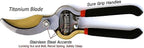 GARDEN GURU Indestructible Titanium Garden Clippers - Professional Bypass Hand Pruner Pruning Shear w Comfort Grip Handles for Gardening & Yard Work - Hardened Steel & Titanium Blade - 1 Case (60 Pcs)