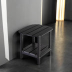 LZRS Double Adirondack Side Table, Outdoor Side Tables, End Tables for Patio, Backyard,Pool, Indoor Companion, Easy Maintenance & Weather Resistant(Black)