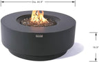 AMS Fireplace | Elementi Plus | Nimes | Round Dark Gray Concrete Natural Gas Fire Table Pit (Natural Gas)