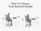 Sophia & William Swivel Bar Stools Set of 2, Bar Height Chairs, Outdoor Bar Chairs, High Top Patio Chairs, Supports 300 lbs (Grey Fabric)