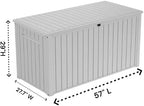 170-Gallon Outdoor Storage Deck Box, Weather-Resistant, (White)