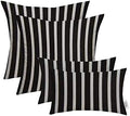 RSH DECOR: Sunbrella Lumbar & Square Pillows Set of 4 | 20" x 12" & 17" x 17" | Water and Fade-Resistant Performance Fabric | Outdoor Throw Pillows for Patio Furniture | Shore Classic