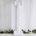 Efavormart 4 Pack 41" Tall White PVC Height Adjustable Artistic Roman Wedding Inspired Pedestal Column Plant Stand