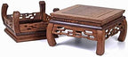 GOLDY&WENDY Solid Wood Ornaments Base Chicken Wing(Ji Chi) Wood Curved Feet Square Display Stand Practical Teapot Vase Bonsai Pedestal