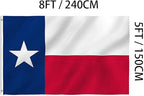 Jayus Double Sided Texas State Flag 5x8 FT Outdoor- 220D Heavy Duty Republic of Texas Flags Banners- Vivid Colors UV Resistant TX Flags with 3 Brass Grommets