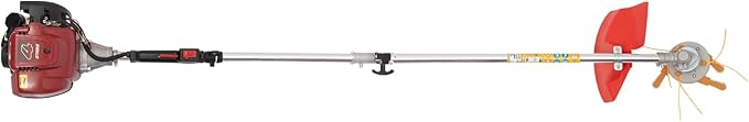 36CC Weed Wacker Eater Gas Powered, 2-Cycle 5.74FT String Trimmer/Edger with Two Blade Heads, Lawn Mower Hedge Trimmer with Rubber Handle & Shoulder Strap