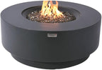 AMS Fireplace | Elementi Plus | Nimes | Round Dark Gray Concrete Propane Gas Fire Table Pit (Liquid Propane)