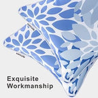 Pack of 2 Patio Lumbar Pillows, 12”x20” Fade Resistant Outdoor Waterproof Lumbar Pillow with Inners, Decorative Garden Lumbar Cushions for Home Patio Terrace Sofa Use