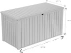 Outdoor Storage Deck Box, 170 Capacity, 27.7L x 57W x 29H inches (White)