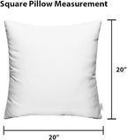 RSH DECOR: Sunbrella Square Throw Pillows Set of 4 | 20" x 20" | Water and Fade-Resistant Performance Fabric | Outdoor Pillow Covers with Down-Alternative Inserts | Made in USA (Cast Pumice Linen)