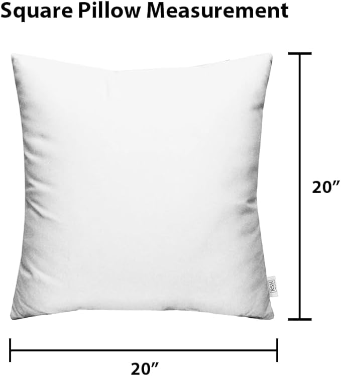 RSH DECOR: Sunbrella Square Throw Pillows Set of 2 | 20" x 20" | Water and Fade-Resistant Performance Fabric | Outdoor Pillow Covers with Down-Alternative Inserts | Made in USA (Cast Silver)