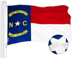 G128 Combo Pack: USA American Flag 3x5 Ft Embroidered Stars & North Carolina State Flag 3x5 Ft Embroidered