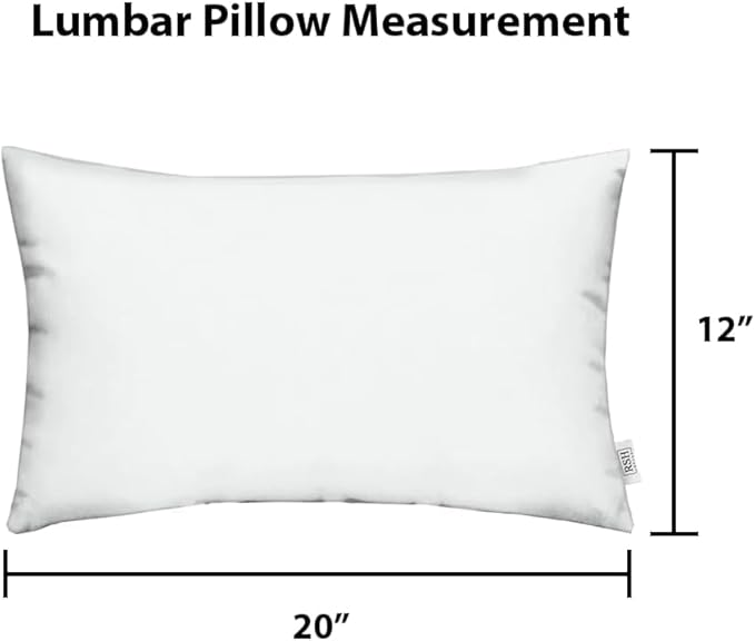 RSH DECOR: Lumbar Throw Pillows Set of 2 | 20” x 12" | All-Weather Spun Fabric | Water and Fade-Resistant | Outdoor Support Pillows for Patio Furniture | Daelyn Cherry