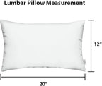 RSH Décor Lumbar Throw Pillows – Set of 4 | 20” x 12” Outdoor Pillows | All-Weather Spun Polyester Fabric | Water & Fade Resistant | Blue Wheel Indigo Patio Pillows