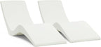 Aqua Outdoors Pool Chaise Lounge Chairs for Ledge & Shelf, Water-Weighted Pool Lounger for Depths Up to 9”, No Screw Plugs & Tools Needed, Classic White Ledge Lounger, Set of 2