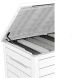 Stylish Indoor/Outdoor Storage Deck Box,Resin,Large Capacity, Weather-Resistant, Lockable lid and Side handles. (White, 230 Gallon)