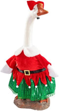 Christmas Porch Goose Outfit - 23" Goose Costume Festive Outfit for Cement Plastic Porch Goose Statue – Funny Outdoor Christmas Decor,Lawn Yard Decor,Patio & Garden Party
