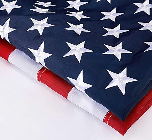 4 x 6 American Flag 4x6 ft: Long Lasting US Flag, Heavy Duty Nylon, Embroidered Stars, Sewn Stripes, Brass Grommets, UV Protection Perfect for Outdoors! USA Flag
