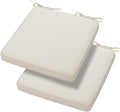 Magpie Fabrics Indoor Outdoor Waterproof Square Chair Cushion, 18 x 18 x 2.5 Inch, 2 Pack, Water Resistant Seat Cushions, for Patio Garden Office, Cream