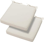 Magpie Fabrics Indoor Outdoor Waterproof Square Chair Cushion, 18 x 18 x 2.5 Inch, 2 Pack, Water Resistant Seat Cushions, for Patio Garden Office, Cream
