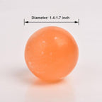 JIC Gem 4Pcs Orange Selenite Balls 1.4-1.7 Inch Small Natural Selenite Crystal Spheres