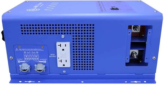 AIMS Power 1500 Watt / 4500 Watt Peak Pure Sine Inverter Charger 12 Volt DC to 120 Volt AC ETL Listed with LCD Remote