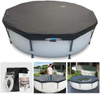 21 Ft Pool Cover, with Automatic Drain Round Pool Cover, One-Piece Quick Installation and Removal Above Ground Pool Cover, Preventing Waterlogging, UV Protected Solar Swimming Pool Cover