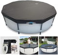 22 Ft Pool Cover, with Automatic Drain Round Pool Cover, One-Piece Quick Installation and Removal Above Ground Pool Cover, Preventing Waterlogging, UV Protected Solar Swimming Pool Cover