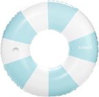 FUNBOY Giant Vintage Stripe Inflatable Tube Pool Float with Cup Holder 48" Large Pool Float for Adults Inner Tube Swimming Pool Toys Swim Rings Pool Lounger Float for Pool Party & Summer