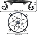 Flower Pot Stand Heavy Duty 2 Pack Planter Holder Indoor Outdoor Home & Garden Decor(Black)