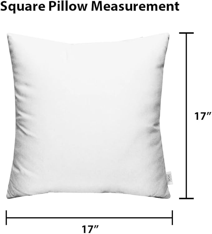 RSH DECOR: Sunbrella Square Throw Pillows Set of 4 | 17" x 17" | Water and Fade-Resistant Performance Fabric | Outdoor Pillow Covers with Down-Alternative Inserts | Spectrum Peacock