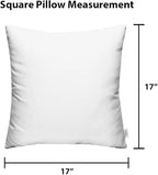 RSH DECOR: Sunbrella Square Throw Pillows Set of 2 | 17" x 17" | Water and Fade-Resistant Performance Fabric | Outdoor Pillow Covers with Down-Alternative Inserts | Canvas Antique Beige
