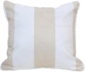 East Green 18 x 18 Waterproof Outdoor Pillow with Insert, Flax Tan Stripe - Premium Olefin Outdoor Accent Pillow for Patio Furniture