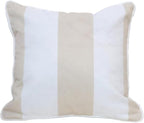 East Green 18 x 18 Waterproof Outdoor Pillow with Insert, Flax Tan Stripe - Premium Olefin Outdoor Accent Pillow for Patio Furniture