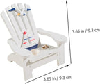 Veemoon 2pcs Miniature Wooden Beach Chair Decor Nautical Ornaments for Home Office Charming and Elegant Design for Christmas Weddings Birthdays and Festivals